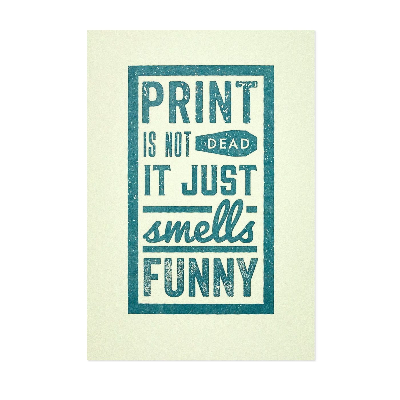 Print is not dead, mittelblau