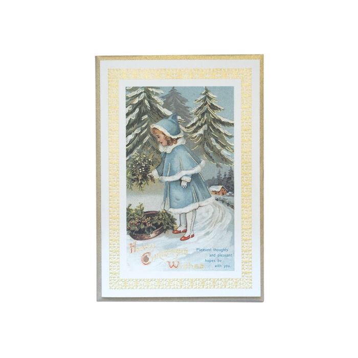 Vintage Weihnachtskarte "Mädchen"